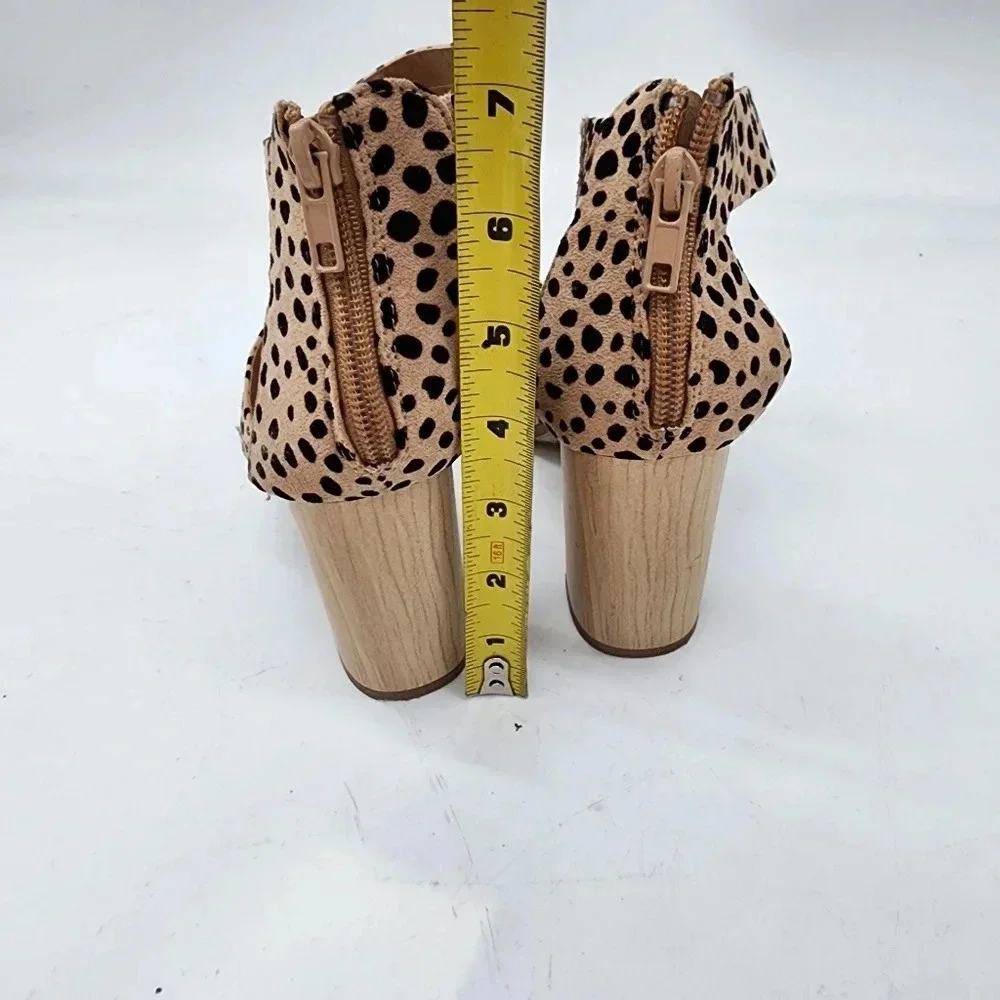 New D Women's Brooke Sandals Ankle Strap Beige Black Dot Heel Sz 7 - Picture 5 of 8